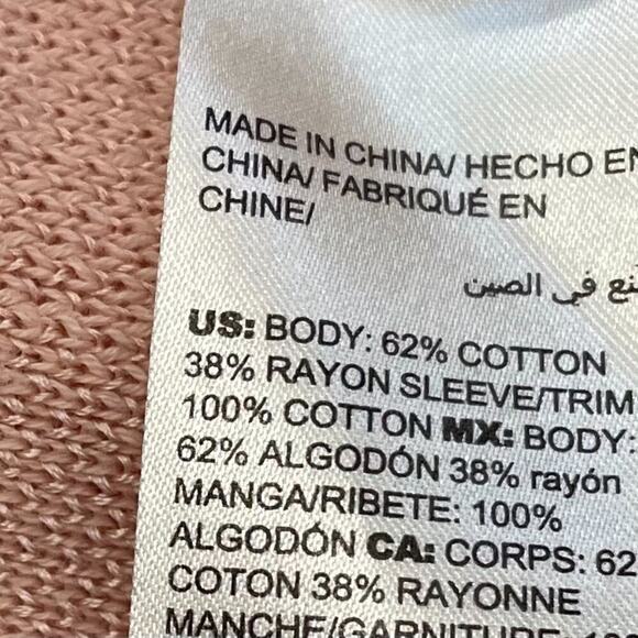 Chico's Petal/Blush Pink Long Open Cardigan, Duster Floral Jacquard Tapestry L - Picture 12 of 15